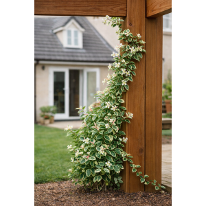 Jazmínovec pravý (Trachelospermum jasminoides) ´TRICOLOR´– výška 30-50 cm, kont. C2L